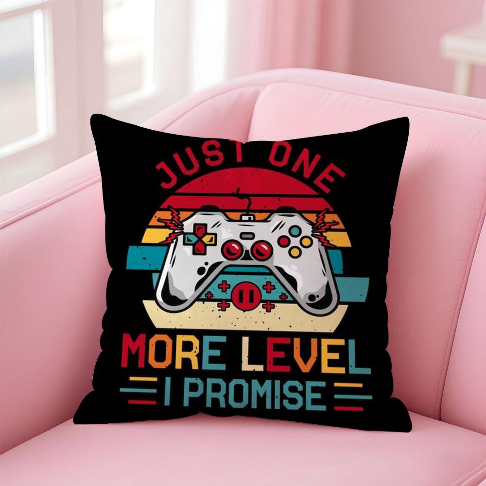 Colorful Graffiti Game Gamepad Cushion Cover Linen Pillowcase Cover Soft Decor for Sofa Home Room