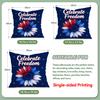 4 Pcs Independence Day Floral Bow Single-Sided Printed Pillowcase Cushion Cover,Suitable For Living Room,Bedroom,Car Decoration