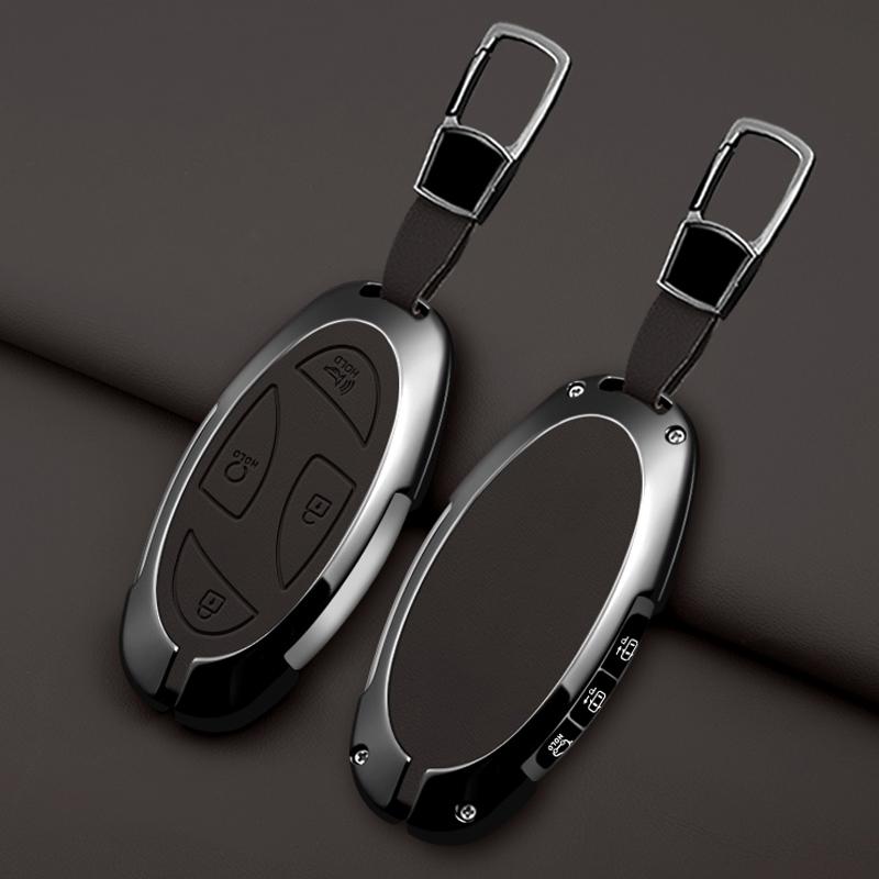5 7 Button Zinc Alloy Leather Car Key Case For Hyundai Kona Ev Grandeur Gn7 Ioniq 6 Car Key Fob Case Accessories