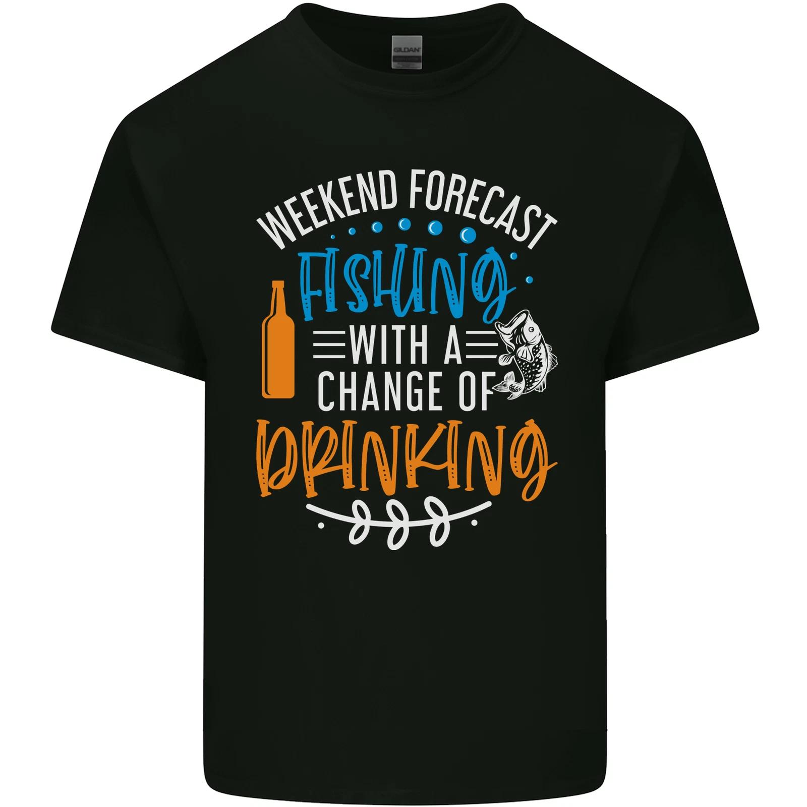Fishing Forecast Funny Beer Fisherman 2 Kids T-Shirt Childrens L