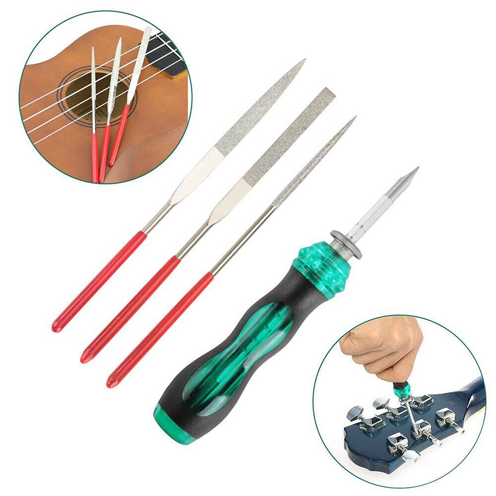 Electric Guitar Bass Care Repairing Tool Set Luthier Setup Maintenance Kit Including 2 Set of