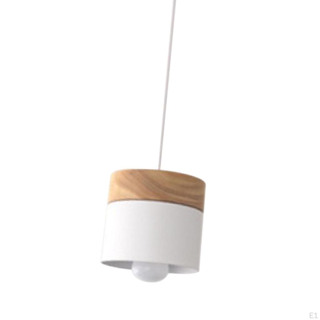 Minimalist LED Pendant Light with Wooden and Iron Design for Home Decor