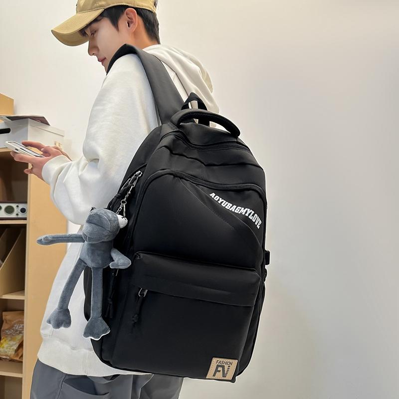 Женский однотонный школьный рюкзак — фото 6