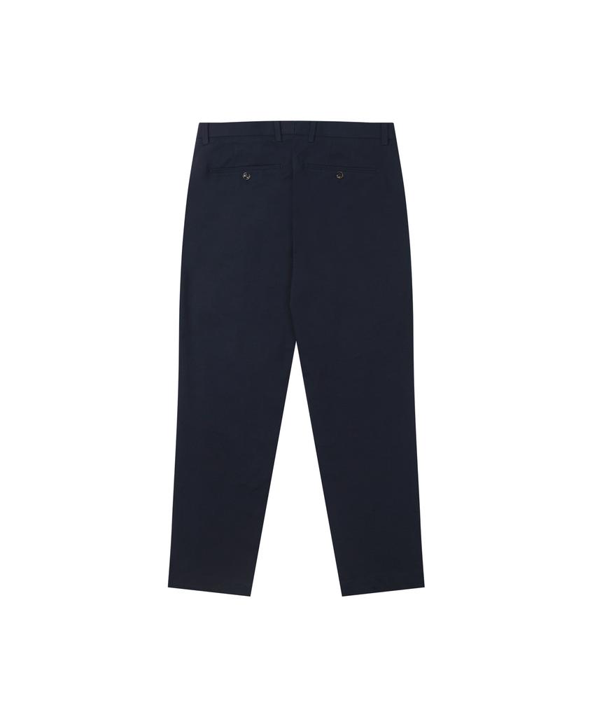 SOLEW Cotton Tapered Single-Pleat Pants_Navy
