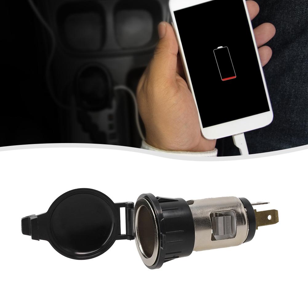 Sturdy Power Socket with Waterproof Cover Perfect for 12V/24V Vehicles and More