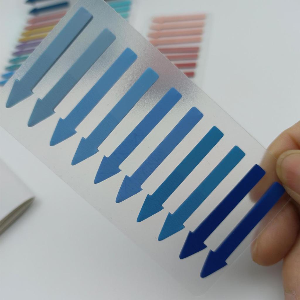 Morandi Gradient Arrow Index Stickers - Transparent & Cute Sticky Notes for Students