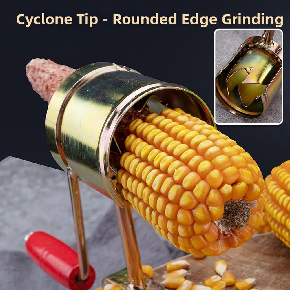 Hand Crank Corn Sheller Manual Corn Stripper for Home Farm Use with Adjustable Blades Ball Bearing Track and Anti Cover