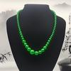 Crystal Tower Necklace with Red and Green Agate Beads