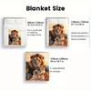 Personalized Lion & Lioness Fleece Blanket Custom Picture Name Soft Cozy Throw All Season Bedding for Living Room Bedroom Decor
