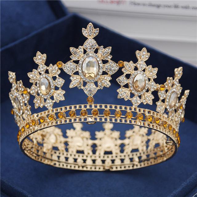 Luxury Royal King Wedding Crown Bride Tiaras and Crowns Queen Hair Jewelry Crystal Diadem Prom Headdress Head Accessorie Pageant