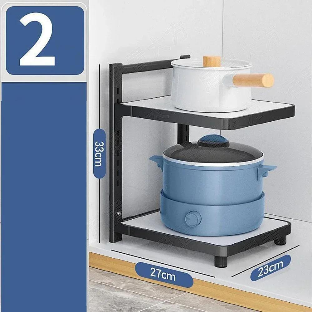 

Household Adjustable Cabinets Storage Rack Multi-layer Pot Modern Kitchen Under Practical Shelf Layered Corner Closet Organizer