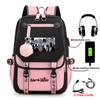 Anime Peripheral Spells Back to War Backpack Student School Bag Men's and Women's Fashion Backpack Travel Bag USB Computer Bag