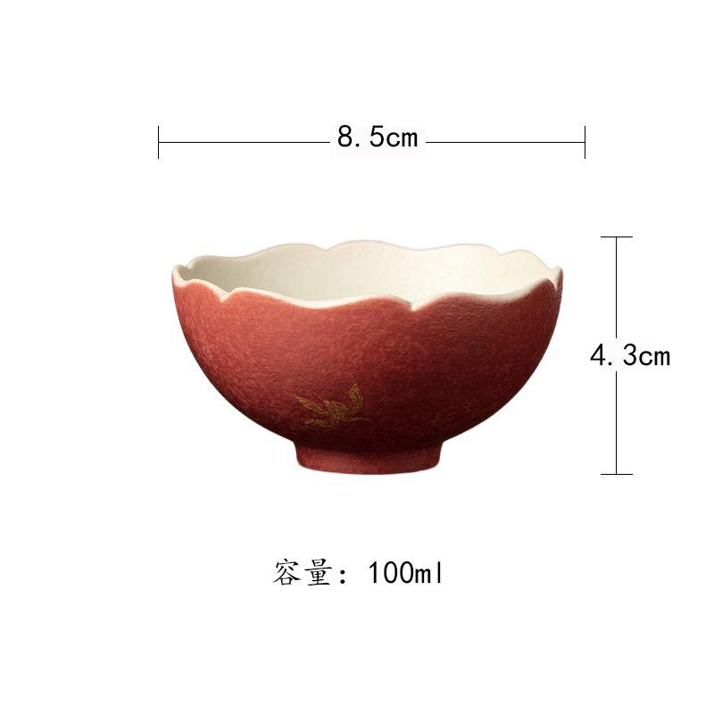 

100ml Gold Stamping Orchid Teacup Retro Tea Bowl Mug Tea-tasting Fragrance Cup Jianzhan Master Cups Chinese Tea Set Accessories As Your Choose
