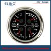 ELING Universal 85mm 4 In 1 Multifunction Meter Oil Pressure Water Temperature Oil Level 8-16V Voltmeter for Cars Ships