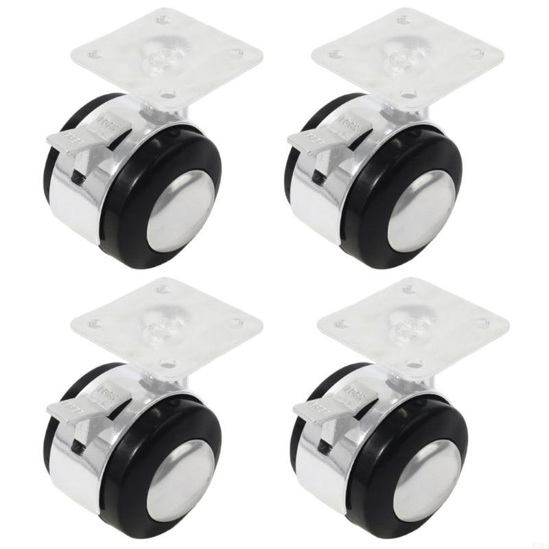 

Pack Of 4 Rubber Caster For Furniture With Brake Easy Installation Home Or Office Use Chairs Tables Storage Units