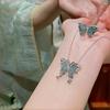 Break the cocoon and become a butterfly~ Ice through butterfly necklace Women's niche design collarbone chain Exquisite high-value necklace