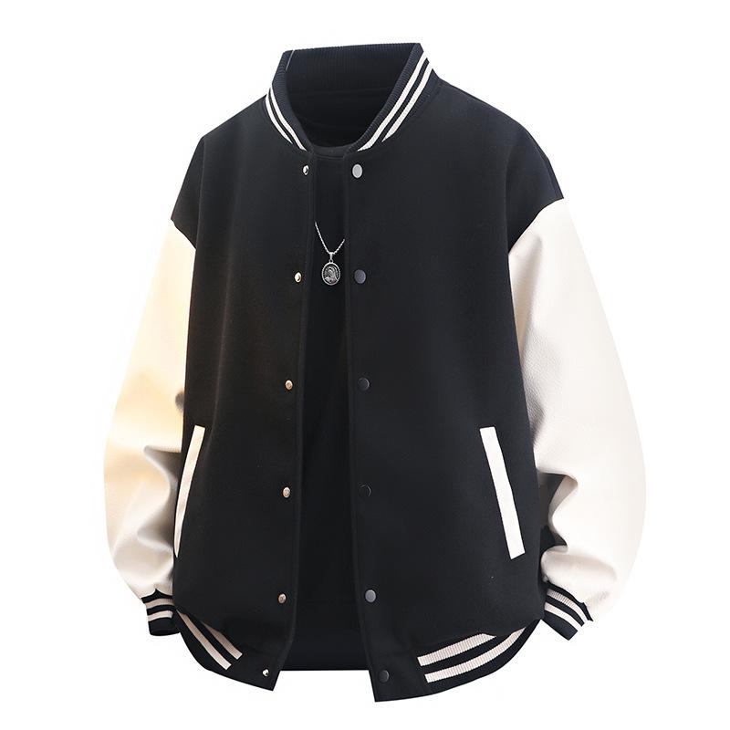 Retro Baseball Collar Baseball Uniform Street Loose Jacket