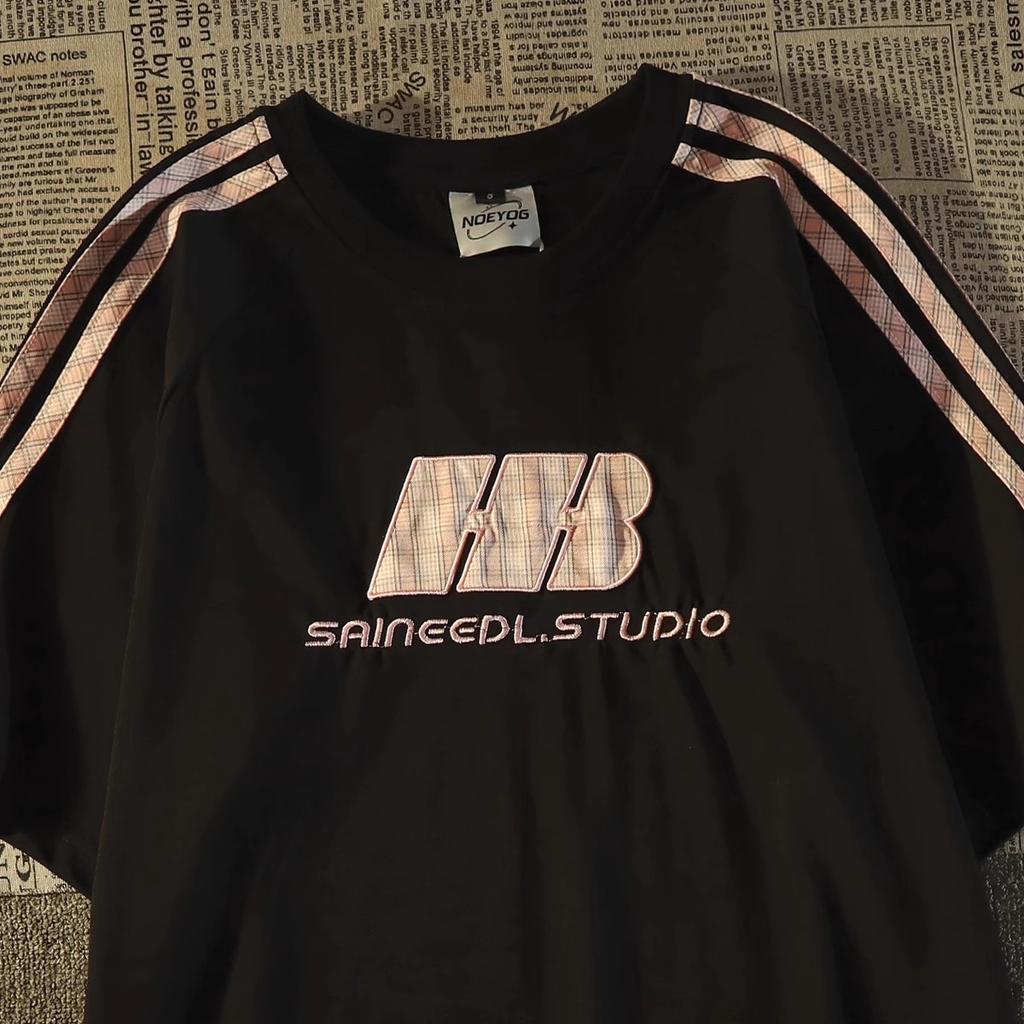 Summer Short Sleeve t T-shirt Men's English Graffiti Letter Printing Stylish T-shirt Cotton Fashion Brand Top