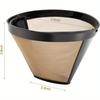 Gold Coffee Filter Reusable #4 Cone Coffee Filters Basket Replacement Fits Cuisinart/Ninja Coffee Makers and Brewers (1)
