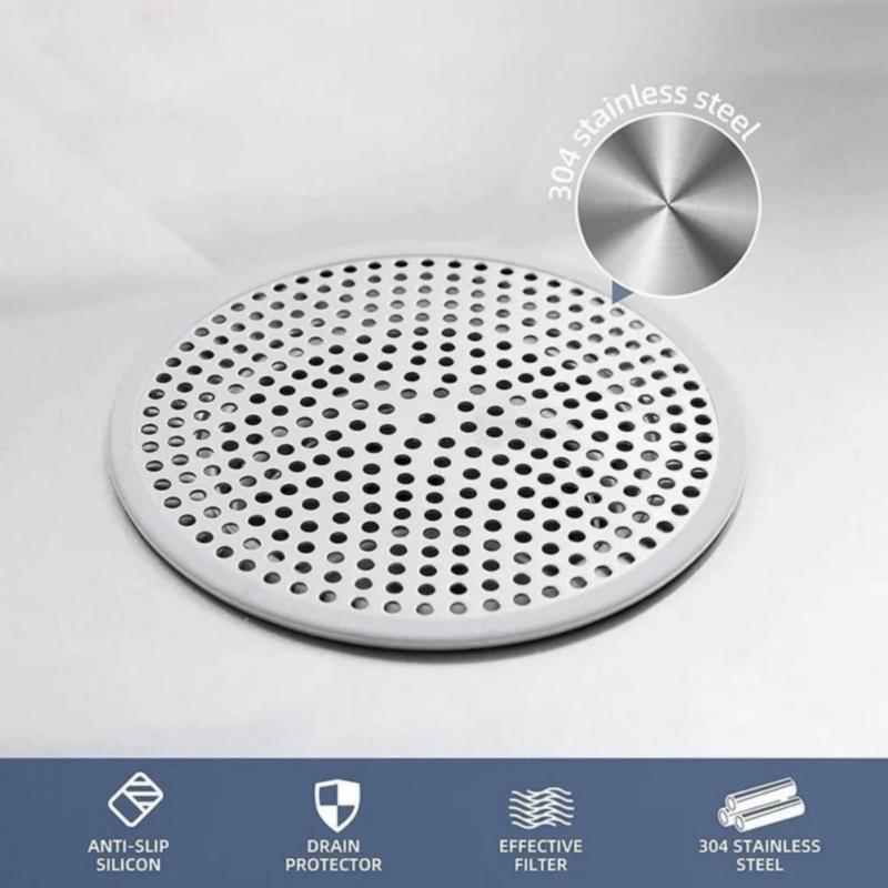 Shower Strainer Rustproof Metal Drain Cover Heavy Gauge Metal Shower Strainer Simple Installs for Hair & Debris Control