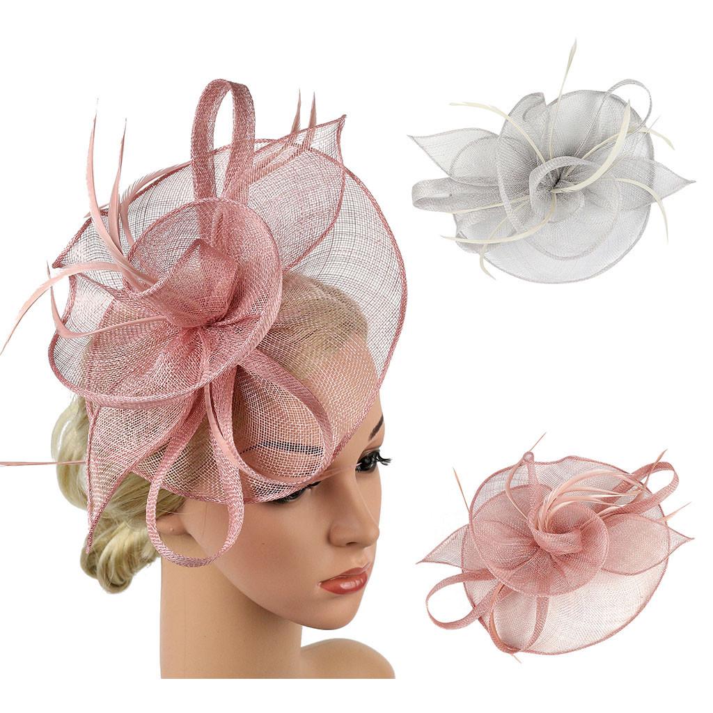 (МГ) Я не хе Женский Fascinator Шляпа Имитация Sinamay Перо Чаепитие Pillbox Цветочное дерби – купить по низким ценам в интернет-магазине Joom