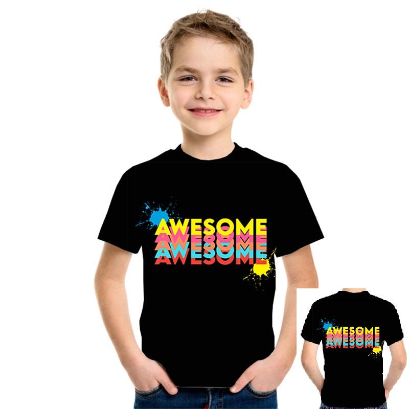 

Летний топ с круглым вырезом и 3D-принтом Awesome Модные повседневные футболки с коротким рукавом для детей и мальчиков 170