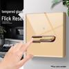 FLKL Gold Tempered Glass Switch Socket Panel, 86 Type Wall Mount, Toggle Reset for Hotel and Home.