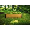 4 Foot x 4 Foot x 11 inch Cedar Wood Modular Garden Bed with Black Aluminum Posts FSC Woodgrain Golden Brown Pre-Stained