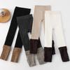 Baby Leggings Girl's Pant Autumn Winter Cashmere Baby Patchwork Stitching Leggings Fashion Fine Warm Cashmere Casual Pants