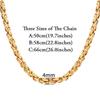 Goldfarbene Edelstahl 4mm Byzantinische Gliederarmbänder Halskette Für Damen Herren Party Hochzeit Schmucksets Geschenke