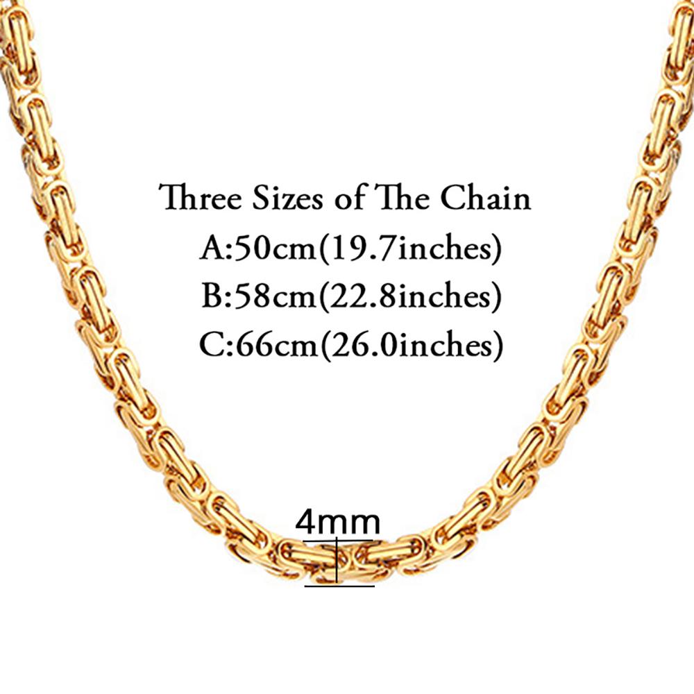 Goldfarbene Edelstahl 4mm Byzantinische Gliederarmbänder Halskette Für Damen Herren Party Hochzeit Schmucksets Geschenke