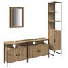 Bathroom Furniture Set with Shelf 4 Pcs Artisan Oak Wood Based Material