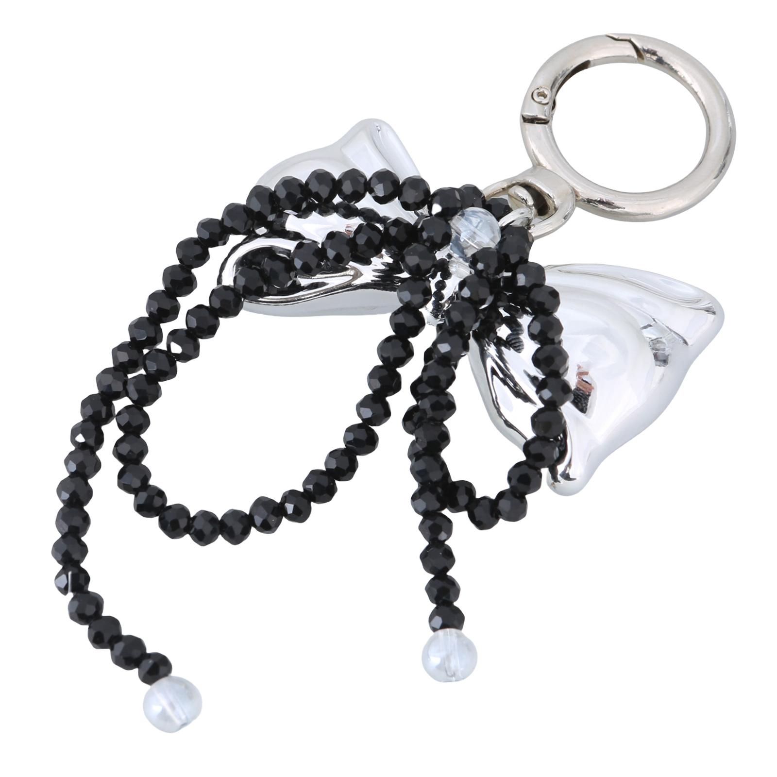 

Elegant Bowtie Crystal Bead Phone Charm Fashion Bowknot Pendant Keychain Stylish Bag Accessory for Women and Girls