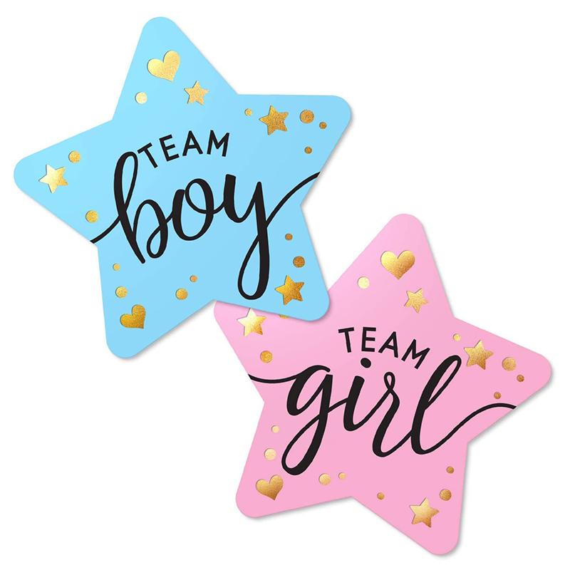 60/120 Stück Team Boy Team Girl Aufkleber Junge oder Mädchen Aufkleber für Gender Reveal Party Dekoration Baby Shower Supplies Geschenkbox Etikett