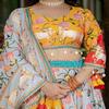 Multicolour Printed Lehenga Set with Animal Motifs