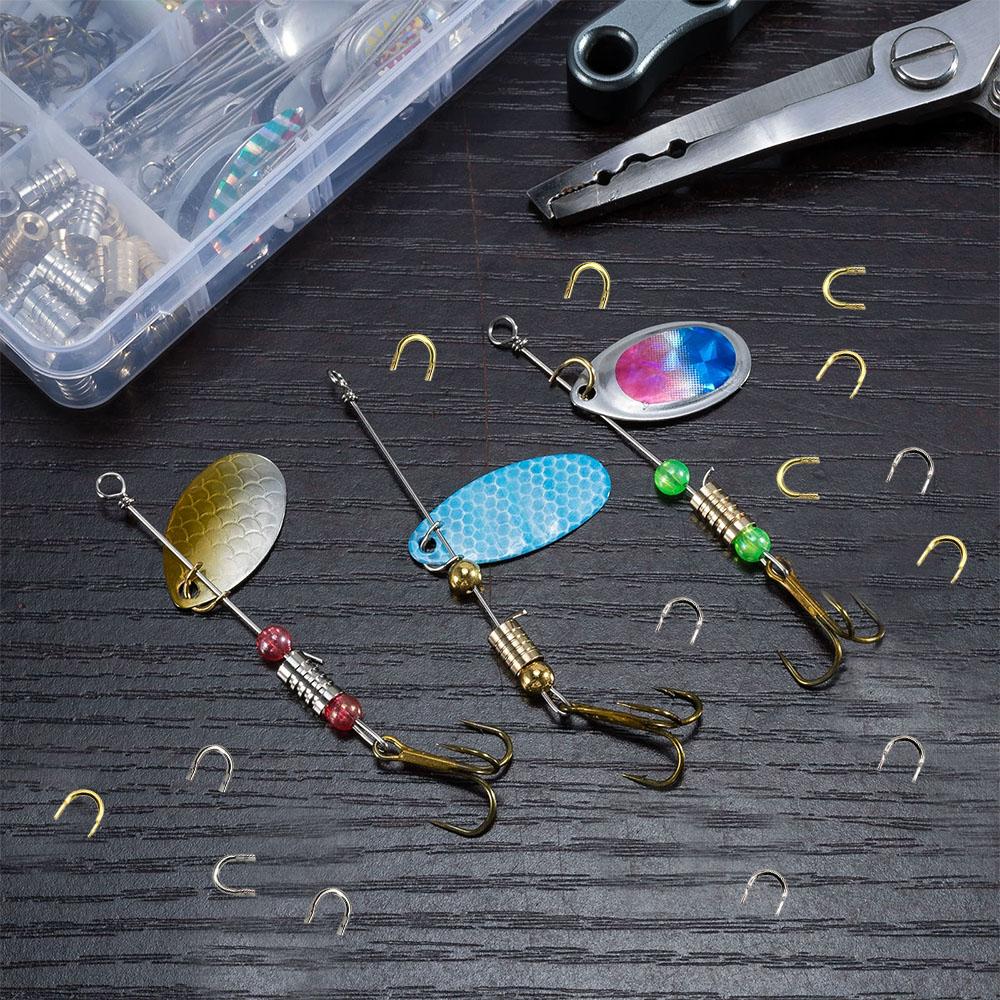 MNFT 50Pcs Brass Fishing Clevis Easy Spin Spinner Clevis Fishing Spoon Spinnerbait Lure Accessories DIY Making Fishing Tackle