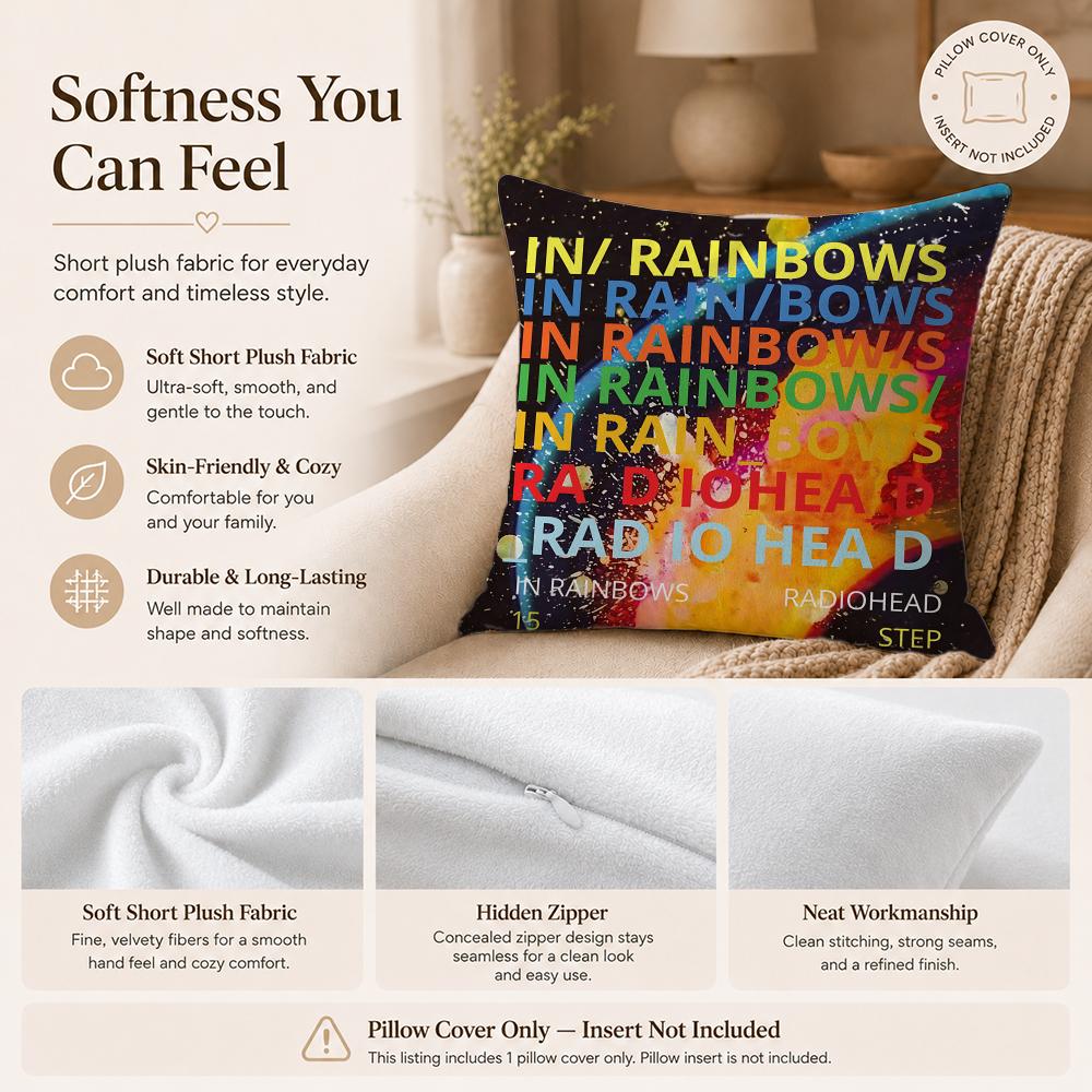 Band R-RadioheadS Cushion Cover Double-Sided Printed Pillow Cover Hypoallergenic Dust-Mite Proof