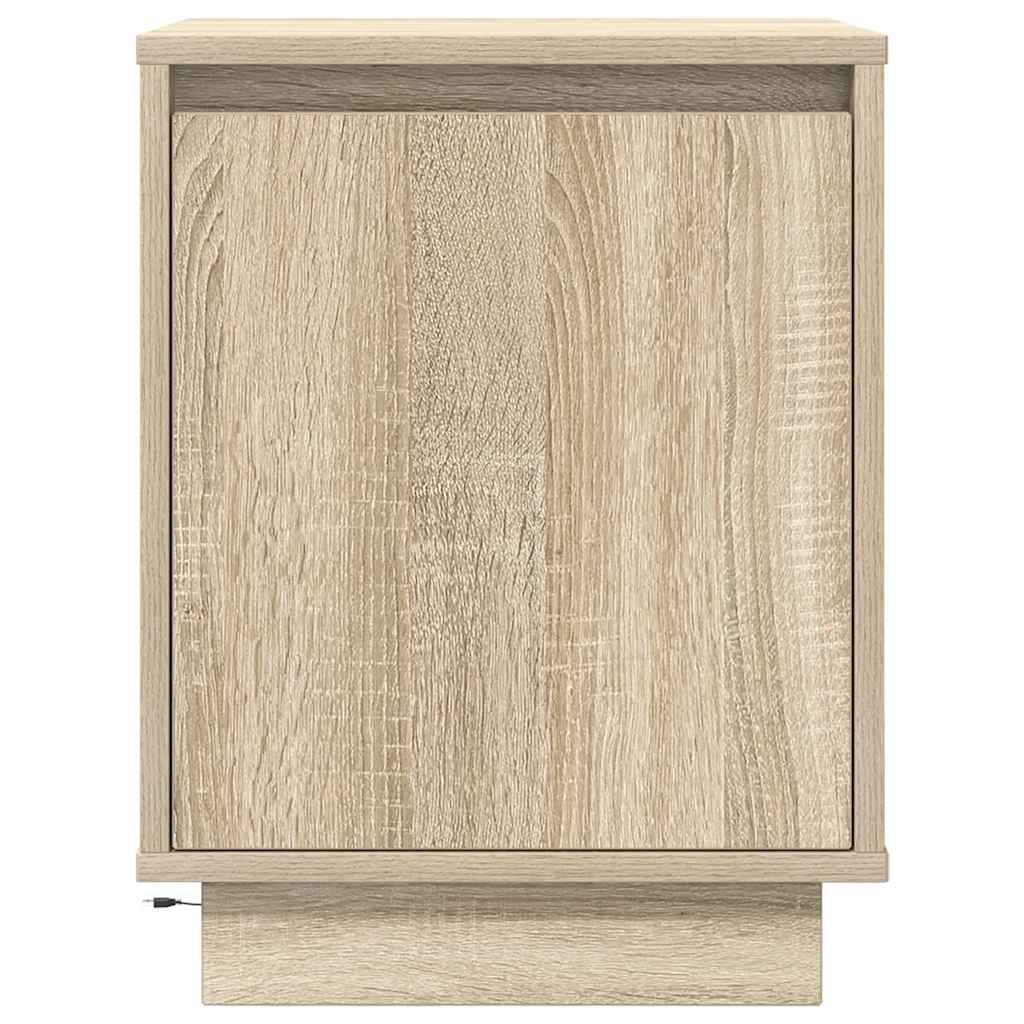 Nightstand with LED Lights Sonoma Oak 38 x 34 x 50 cm