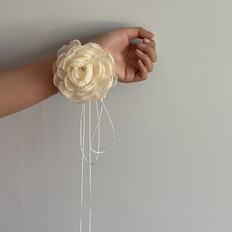 Peony Collarbone Chain Temperament Simple Cold Wind Adjustable Wax Rope Necklace