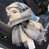 Sciarpa in lana pashmina 100% cashmere invernale per donna, scialli e stole spessi e caldi, sciarpa da donna con nappe e sciarpa