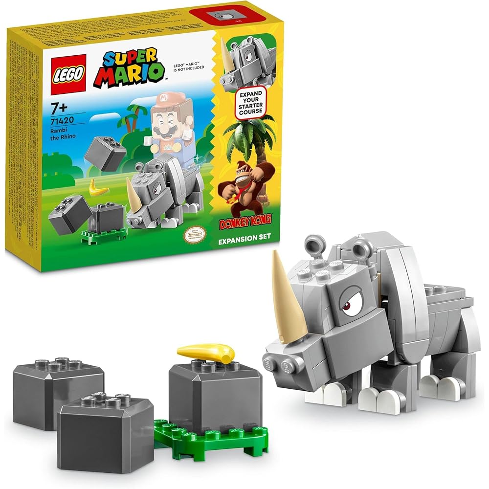 LEGO Super Mario Run with Rambi 71420 Building Blocks Toy for Kids Ages 7 and Up