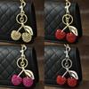 Cherry Keychain Jewelry Gift For Women With Diamond Embellishments For Fashion Accessories