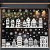 Runtow 9 Pcs Christmas Window Stickers Christmas Castle Pattern Decorative Window Stickers Home Christmas Party Decoration