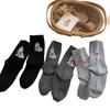 Thickened Warm Wool Socks For Women Cute Cartoon Sled Dog Mid-Leg Socks Cashmere Versatile Stack Socks