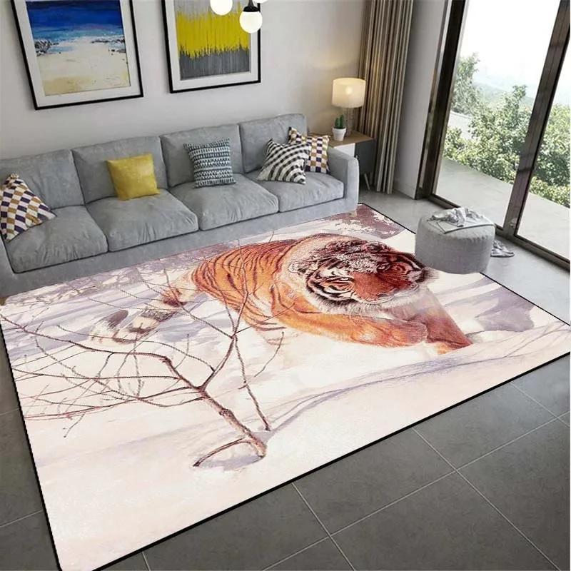 Home Decoration Tiger Wild Animals Pattern European Style Floor Mat Hallway Rug Bedroom Living Room Kitchen Hallway Rug