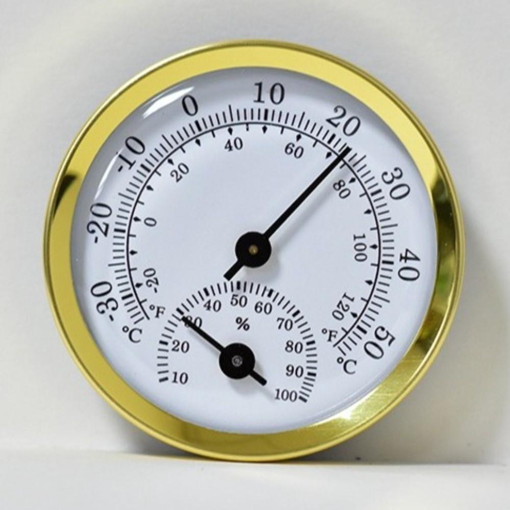 Round Pointer Type Mini Pointer Thermometer No Battery Required Hygrothermograph  Bath and Sauna