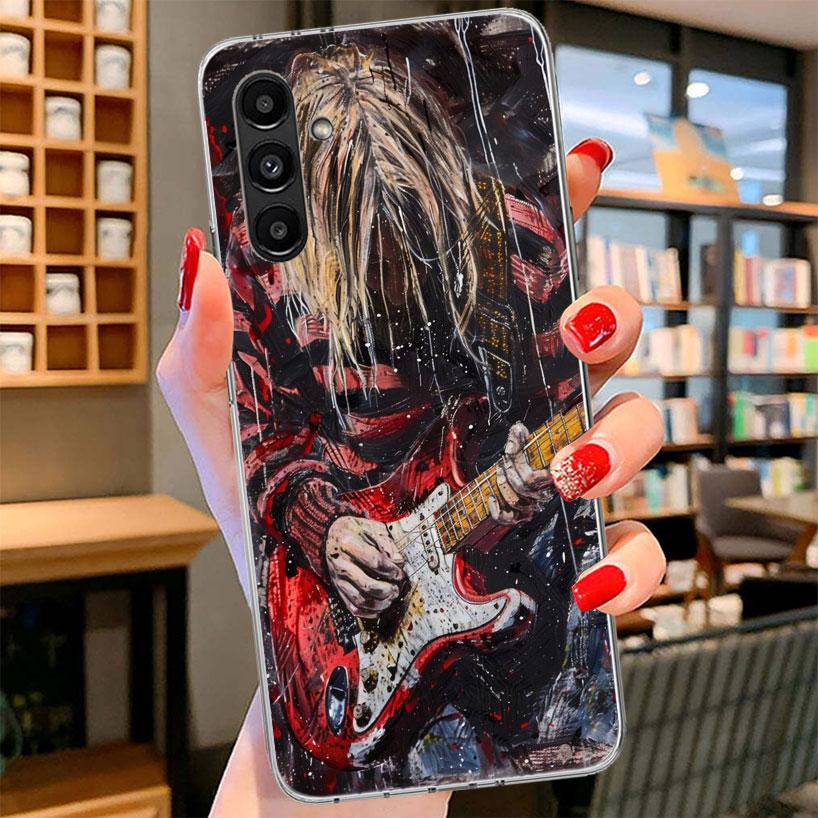 Retro Singer Kurt Cobain Phone Case For Samsung Galaxy A17 A37 A57 A16 A26 A36 A56 A15 A25 A35 A55 A14 A24 A34 A54 A13 A23 A33 A