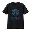 POSEIDON Klassisches Herren T-Shirt Weiß X-Large vintage gewaschenes Oberteil für den Alltag Dehnbar Weich homme Designer-Kleidung Unisex