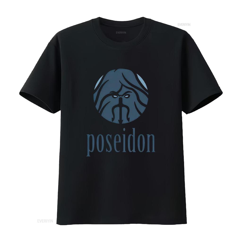 POSEIDON Klassisches Herren T-Shirt Weiß X-Large vintage gewaschenes Oberteil für den Alltag Dehnbar Weich homme Designer-Kleidung Unisex