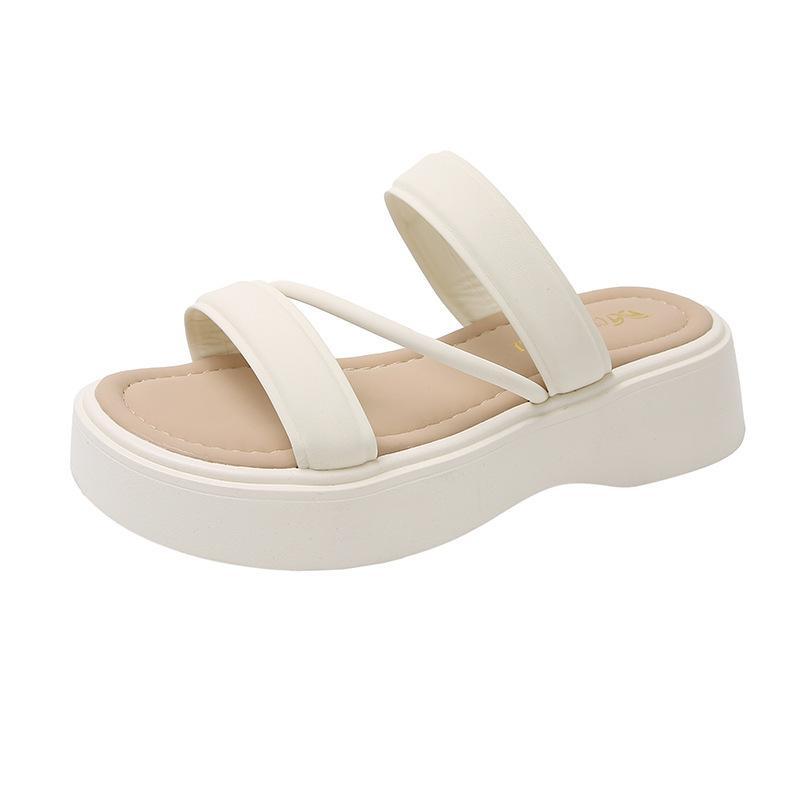 Beautiful thick bottom heightening cool slippers summer wear new go out with skirt casual seaside beach